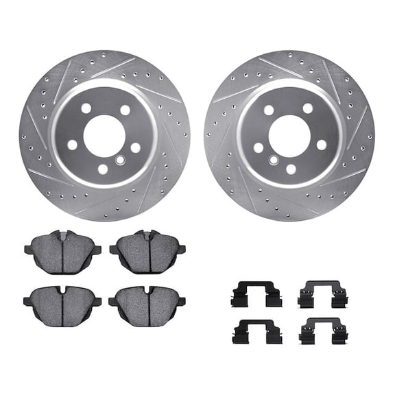 Rear Brake Pad and Rotor Kit - Compatible with 2011 - 2016 BMW 535i 2012 2013 2014 2015