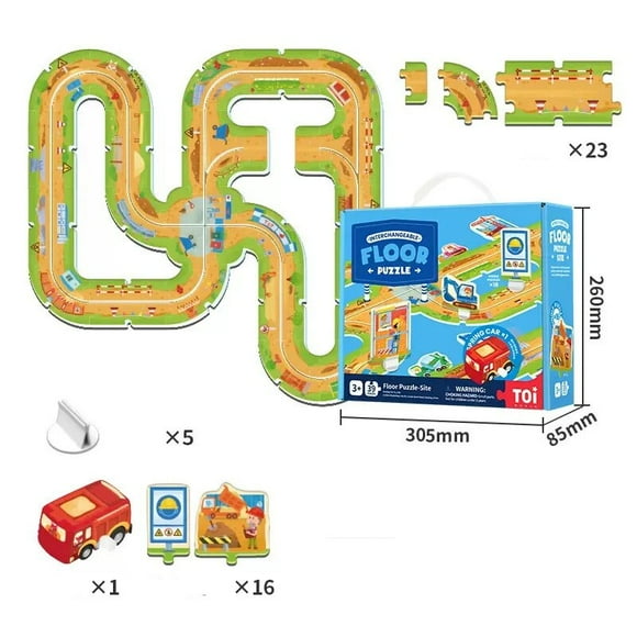 DIY Track Play Set Puzzle Mat Toys Kids City Traffic Rail Puzzle Car Traffic Roadway Track Toys Flexible Puzzles for Children 3+