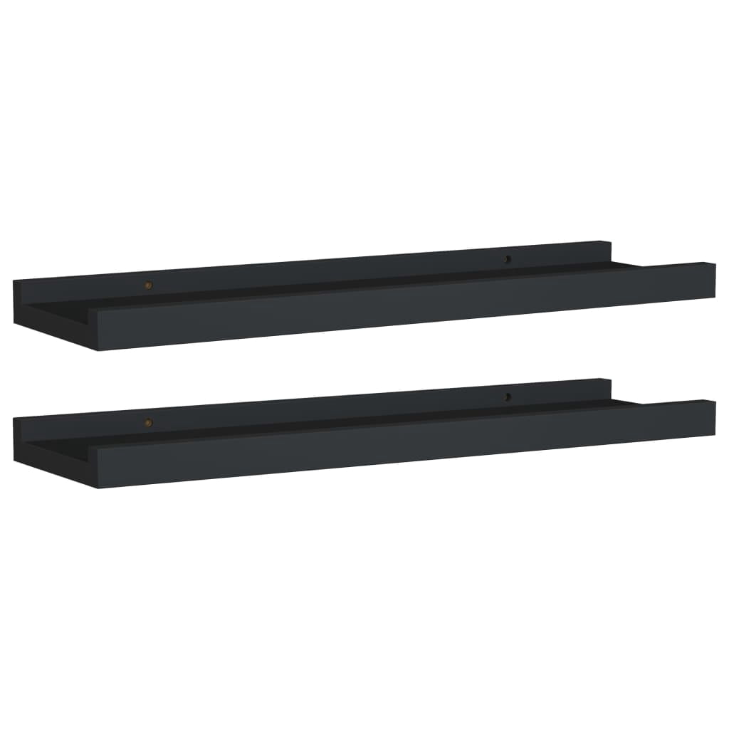 vidaXL Frame Ledge Shelf Set of 2 White MDF 31.5 in long Wall mounting