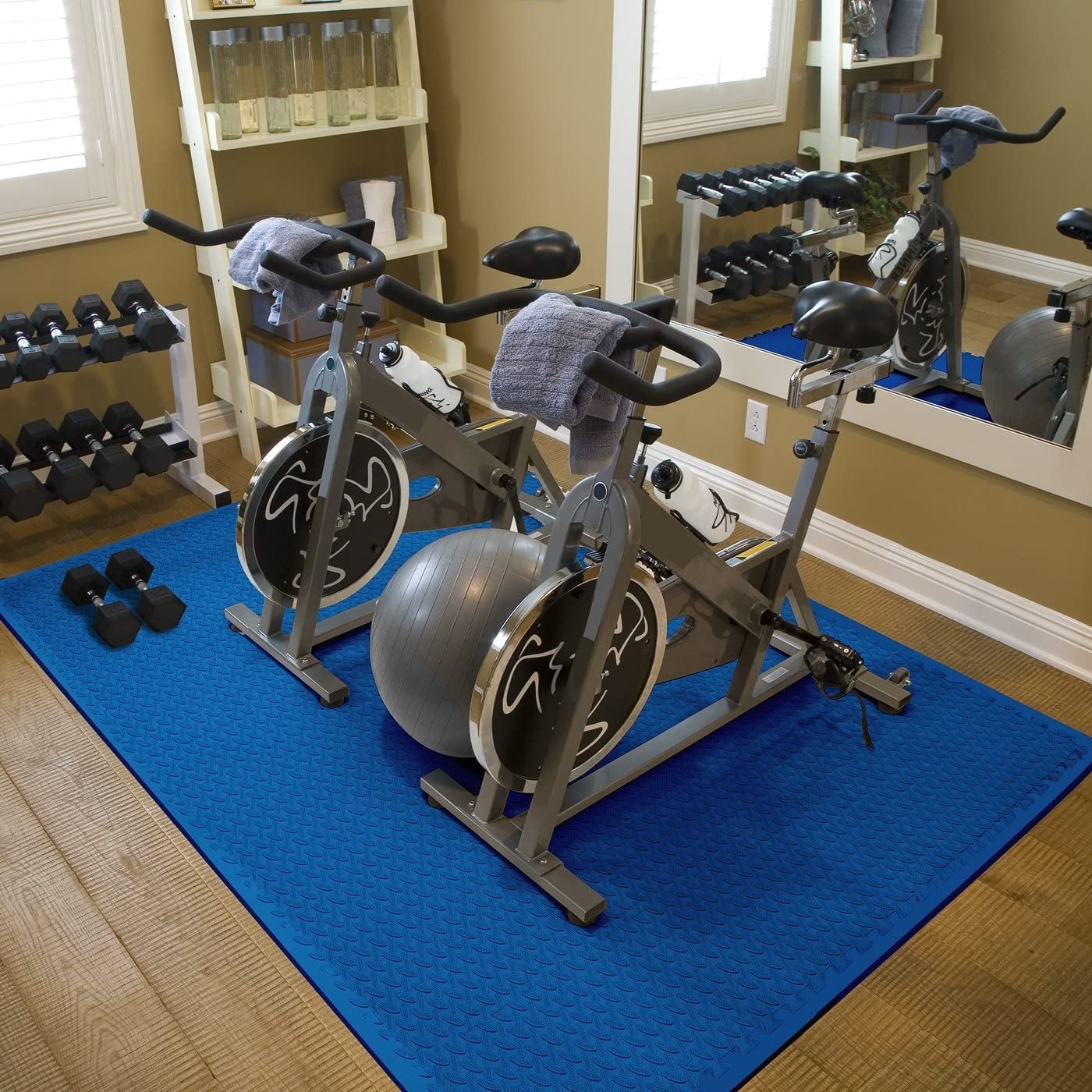 Sivan Health and Fitness 24 Sq Ft Blue EVA Foam Interlocking Exercise Mat, 6-Tile