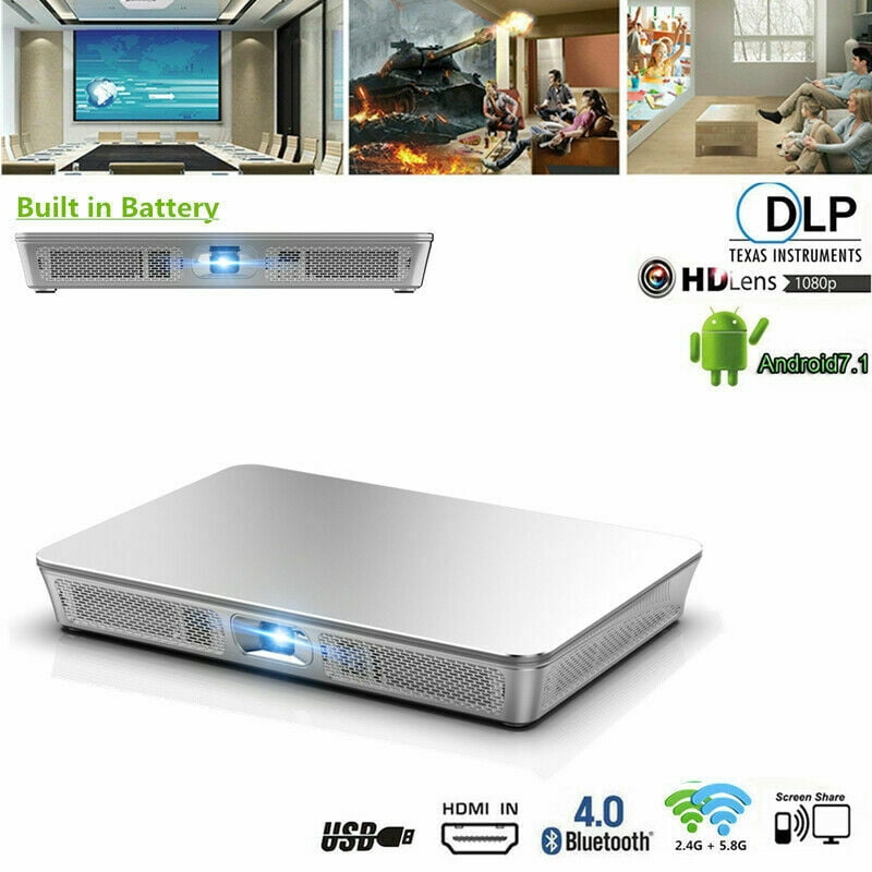 True 7500 Lumens Android Dlp 300 Projector Wifi Hdmi W Battery Hd Multimedia For Home Theater Office Walmart Com