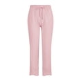 thumbnail image 4 of Hontri Palazzo Pants for Women- Women's Linen Wide Leg Pants Casual Loose High Waist Beach Haren Pants Pockets Loose Lounge Pants, 4 of 4