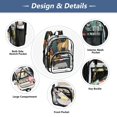 thumbnail image 5 of PVC Transparent Backpacks Clear Backpack for Travel and Outings Cheetah and Jungle Leaves, 5 of 7