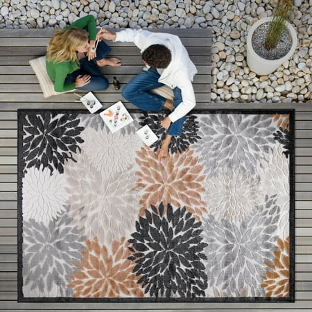CAMILSON Spring Exotic Tropical Easy-Cleaning Non-Shedding Washable Outdoor Indoor Area Rug Orange 5x7