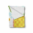 thumbnail image 2 of Cartoon Soft Flannel Fleece Blanket, Baby Kids Design Butterflies Trees Animals Blossoms and Checkered Pattern Ornament, Cozy Plush for Indoor and Outdoor Use, 50" x 60", Multicolor, by Ambesonne, 2 of 6