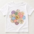 thumbnail image 3 of Faux Patchwork Daisy Graphic T-Shirt, Floral Unisex Classic Fit Tee, 3 of 9