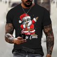thumbnail image 1 of Camiseta con estampado de Papá Noel para hombre, ropa de moda para fiesta de año nuevo, camisetas de manga corta Harajuku con cuello redondo, camisetas de gran tamaño, 1 of 4