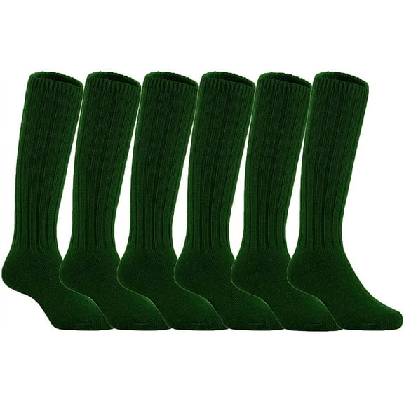 Lian LifeStyle Unisex Children 6 Pairs Fascinating Knee High Wool Boot Socks Resistant and Health Focused MFS02 Size 0-2Y(Green)