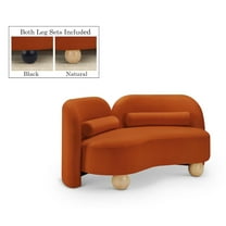 Meridian Furniture Daphne Cognac Velvet Loveseat