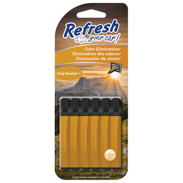 Refresh Your Car! Air Freshener, Crisp Sunrise, 6 Pack