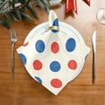 thumbnail image 4 of Iauyy Satin Napkins Set of 1- Red Blue Polka Dot on Cream DIY Printing Decoration Cloth Napkin- Easy Care for Home/Party, 4 of 8