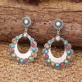 thumbnail image 3 of Xiao Hua Pendientes colgantes de estilo retro, nuevos y únicos, para mujer, estilo étnico bohemio, vintage (plateados)., 3 of 4