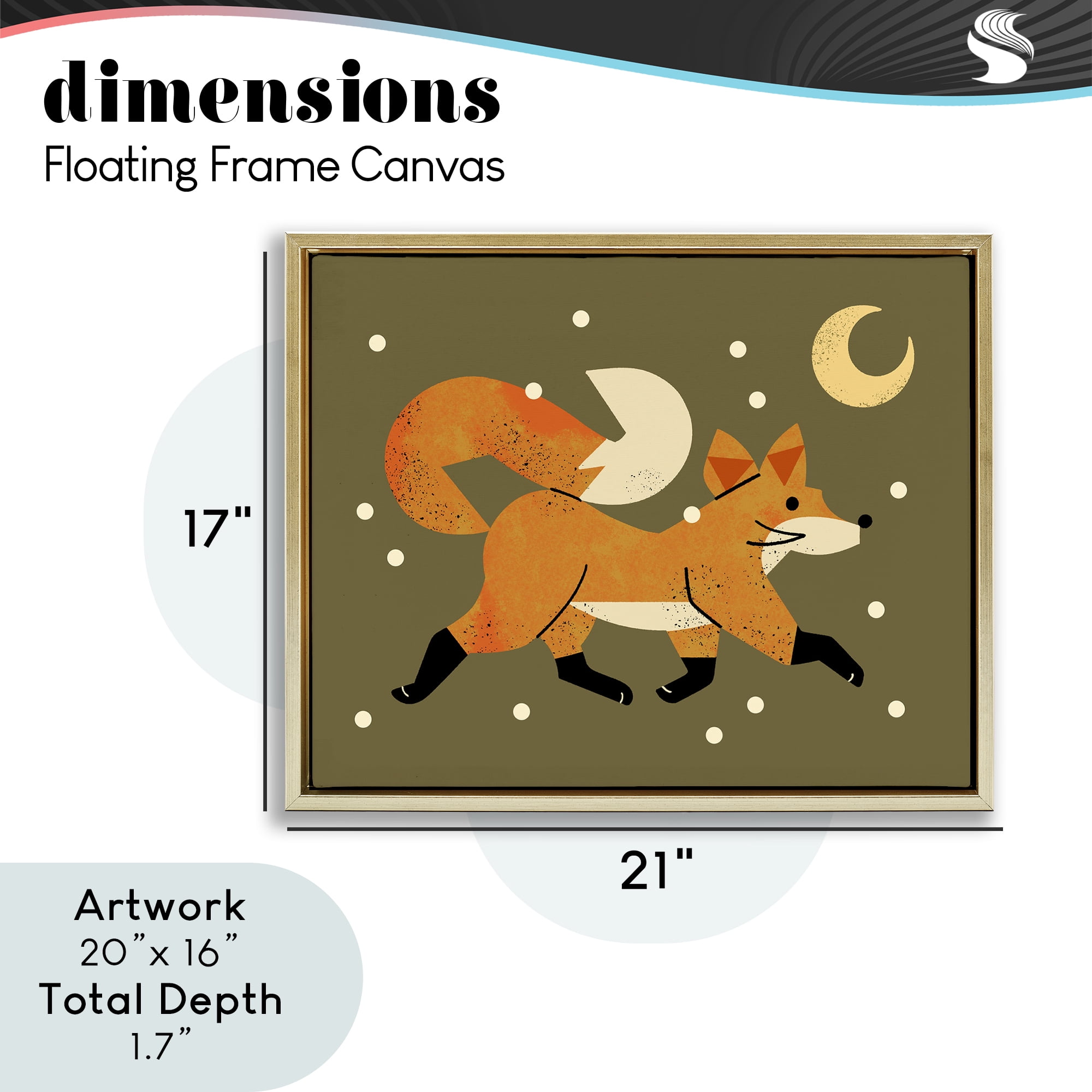 Stupell Industries Wandering Winter Fox Gold Framed Floater Canvas Wall Art, design by Renea L. Thull