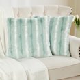 thumbnail image 2 of Home Soft Things Amanda Stripe fauxfur Throw Pillow Covers Set of 2, NO INSERT Misty Blue, 2 of 7