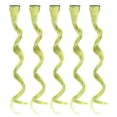 thumbnail image 1 of Lot de 5 extensions de cheveux longs et bouclés pour femmes et filles, élégantes, mèches colorées, avec clip, vert, 1 of 4