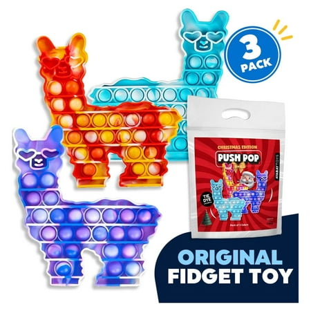 Llama Pop Push It Toy - 3 Pack, Fidget Bubble Alpaca toys, Poppers Stress Anxiety Restless Reliever Decompression Squeeze for Stressed , ASD, ADHD Fidget Christmas Best Stocking Stuffers