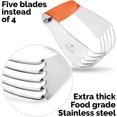 thumbnail image 2 of Zulay Kitchen Professional Dough Blender & Pastry Cutter Stainless Steel Dishwasher-Safe Orange, 2 of 7