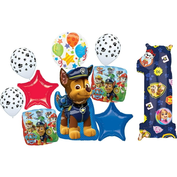 Paw Patrol Party Supplies 1st Birthday Balloon Bouquet Decorations