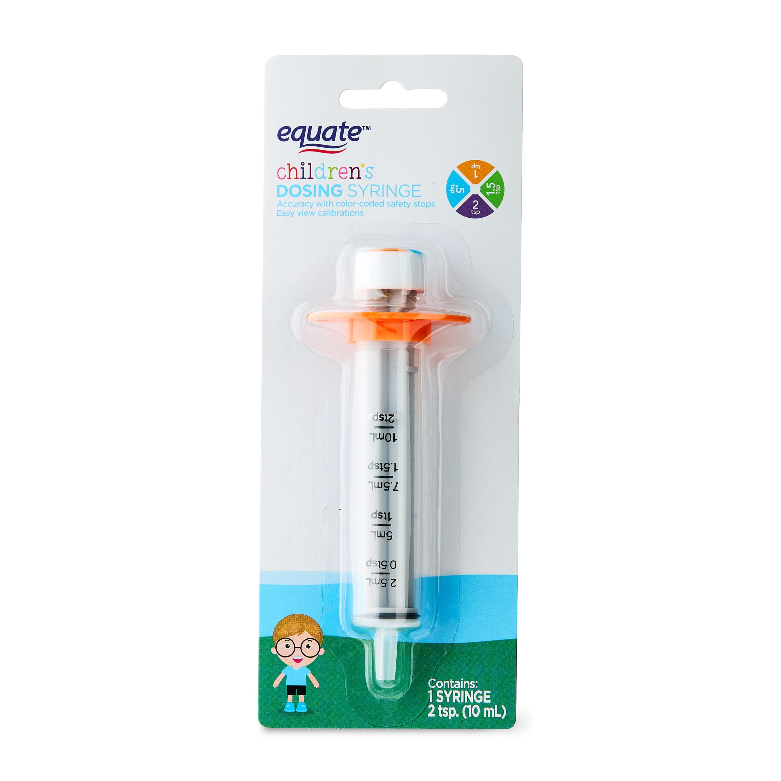 (2 pack) Equate Children's Dosing Syringe, 10 mL