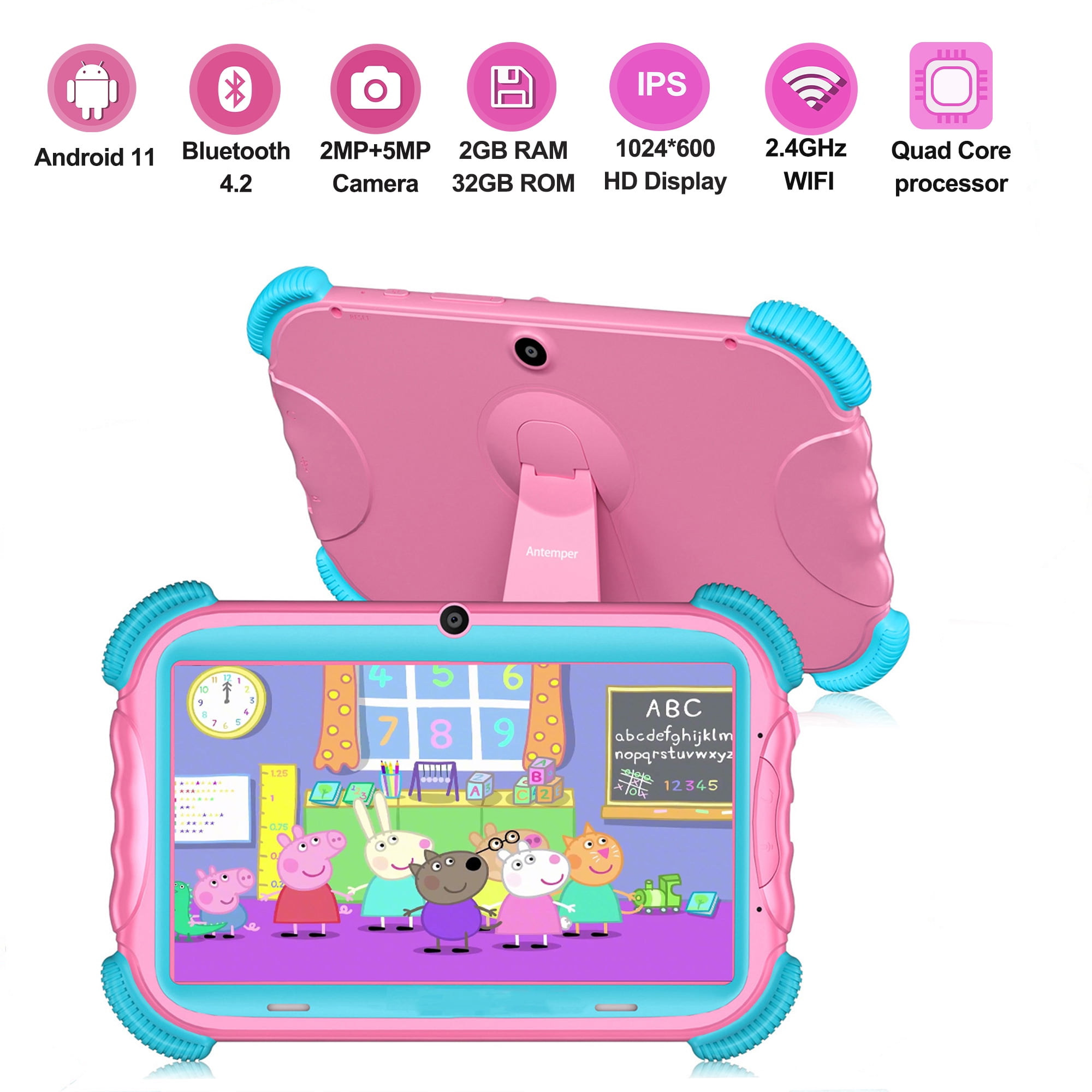 Combo Kids - Tablet Kid Pad 32GB + Tela 7 pol + Android 11 Quad Core e