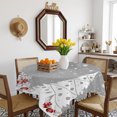 thumbnail image 3 of Grey Christmas Table Cloth Waterproof Tablecloths, Snowflake Winter Xmas Tree Tablecloth Dining Table Cover for Kitchen Party Tabletop Outdoor, Square Tablecloth 54x54 Inch, 3 of 9