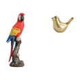 thumbnail image 1 of Estatua creativa de loro y pájaro dorado para el hogar, la oficina, el escritorio, la sala de estar, el dormitorio, el porche, la decoración navideña, 1 of 8