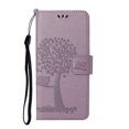 thumbnail image 2 of Galaxy S23 Ultra (6.8" 2023) PU Leather Case with Embossed Tree, [Kickstand & Card Slots & Lanyard] Anti-fall Shockproof Full-body Protective for Girls Women, Lightpurple, 2 of 6