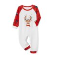 thumbnail image 4 of Elippeo Family Matching Christmas Pajamas, Baby Romper/Deer Print Long Sleeve Tops and Colorful Light String Print Pants Sleepwear Set, 4 of 10