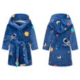 thumbnail image 4 of SILVERCELL Boys Girls Robe Toddler Hooded Blue Astronaut Plush Bathrobe for Boys Girls 2-12 Years, 4 of 12