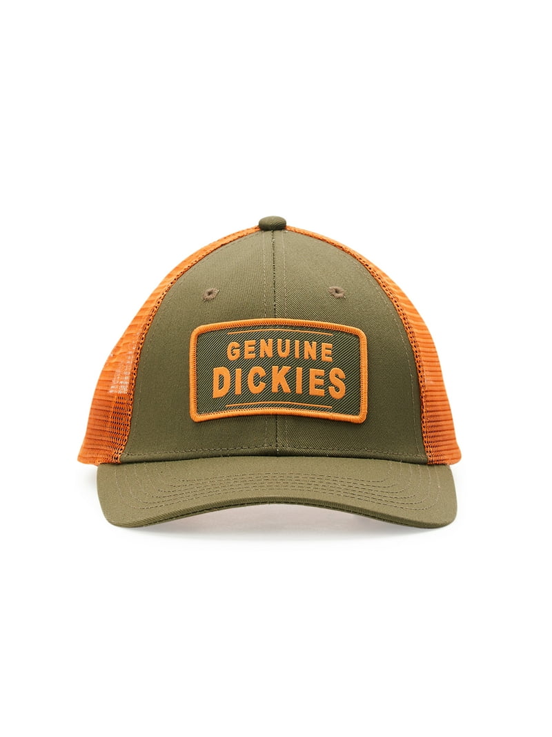 Dickies Men's Patch Logo Trucker Hat | Ink Navy With Porcelain Bill, Adjustable Snapback