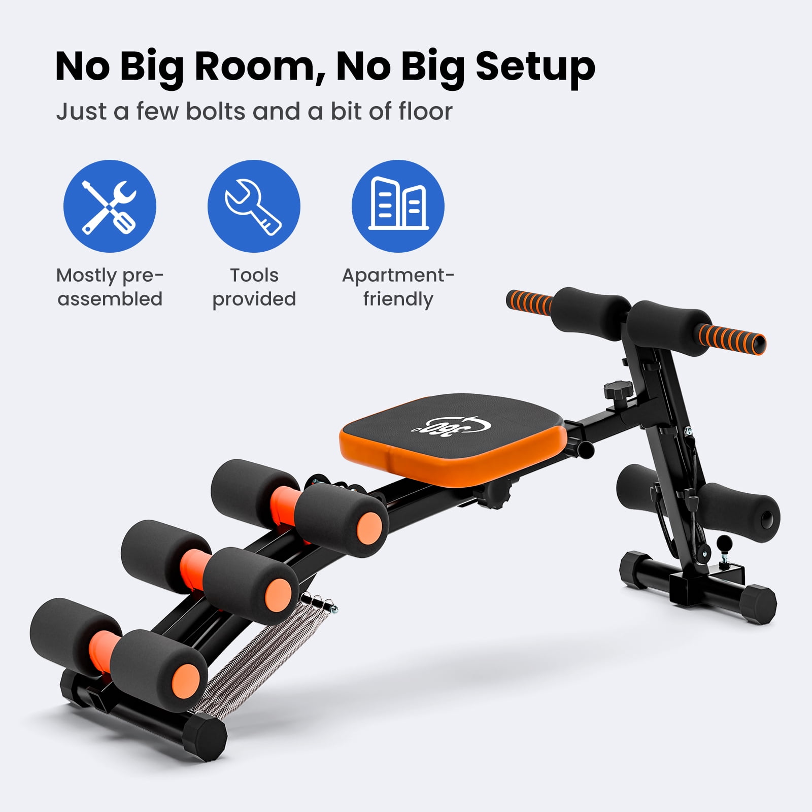 Yedigre All-in-One Adjustable Ab Workout Bench – Foldable Multi-Functional Fitness Bench for Home Gym