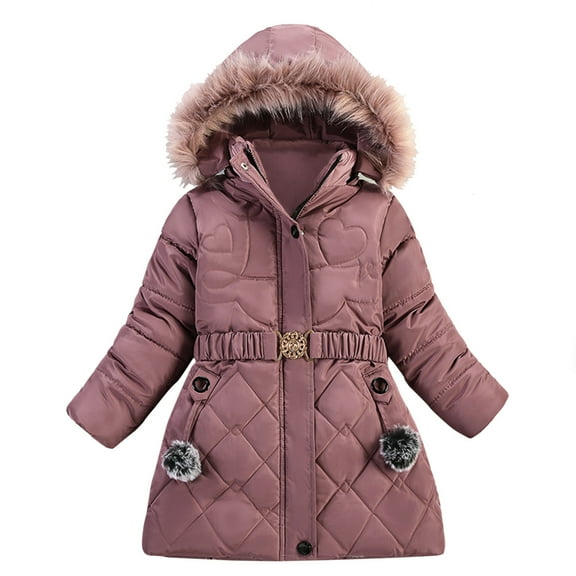 BOOMNY Toddler Boys Girls Padded Jackets Long Sleeve Hooded Puffer Jacket Zip Up Thick Letter Prints Warm Fall Winter Outwear
