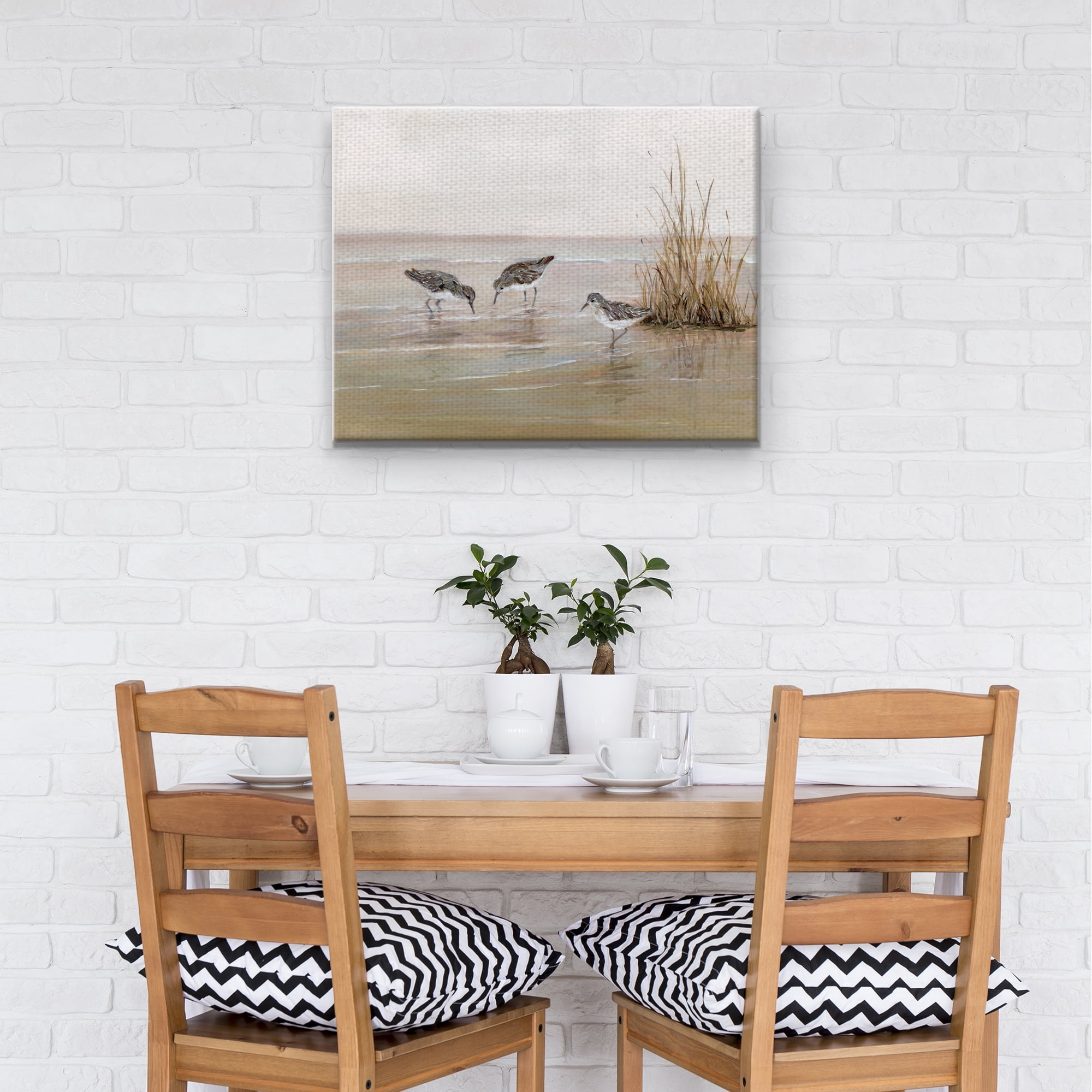 Fine Art Canvas Early Risers II Sandpiper Beach Birds by Sally Swatland Canvas Art Print