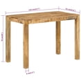 thumbnail image 4 of vidaXL Dining Table 110x55x76 cm Solid Wood Mango, 4 of 5