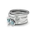thumbnail image 2 of Gem & Harmony Aquamarine Double Heart Ring 2/5 Carat (Ctw) in Sterling Silver for Women, 2 of 5