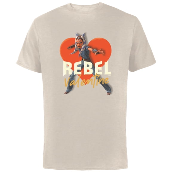 Star Wars Ahsoka Tano Rebel Valentine - Short Sleeve Cotton T-Shirt for Adults - Customized-Natural