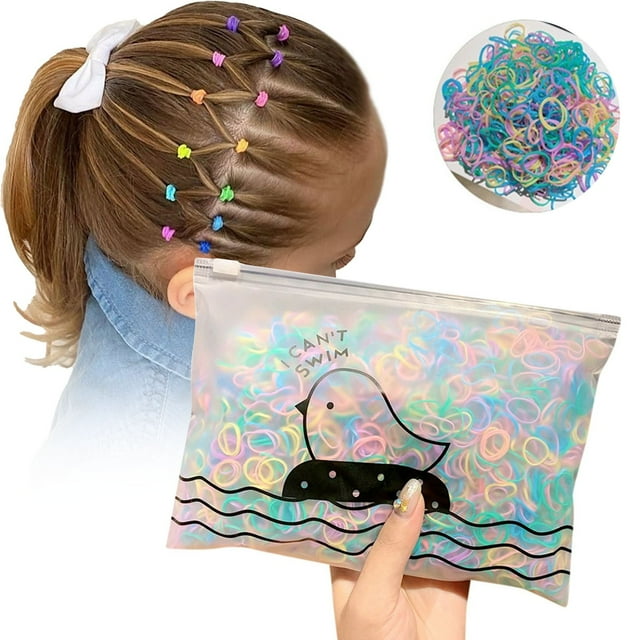 Girls Fashion Hair Bands 1000 Pack Colorful Disposable Elastic Rubber Ties for Styling 1000PCS