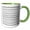 Green/White, variant on 3drose, Chic Silver Chevron Stripes Pattern, 15oz Mug