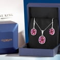 thumbnail image 4 of Gem Stone King 8.90 Ct Oval Pink Mystic Topaz 925 Sterling Silver Pendant and Earrings Jewelry Set, 4 of 5