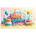 thumbnail image 2 of Colorful Cake Happy Birthday Banner Decoration Background Backdrop Party Supplies Photography Props Decorations Birthday Party Celebration, 2 of 4