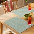 thumbnail image 4 of Sage Green Botanical Placemats Set of 2 Farmhouse Summer Floral Leaves Place Mats Indoor Wipeable Table Mats Washable Cloth Dining Table Placemats for Kitchen Holiday Party Home Decor 13x19 Inch, 4 of 9