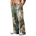 thumbnail image 6 of Camo Wide Leg Jogger Pants for Men Baggy Elastic Drawstring Waist Outdoor Hunting Sweatpants with Side Pockets Brown 2XL, 6 of 7