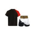 thumbnail image 2 of Hansber Kids Boys Boxer Costume Set Short Sleeve Active T-shirt with Boxing Shorts Set for Role Red&White&Black 10, 2 of 5