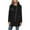 Black, variant on IWRICH Women's Wool Pea Coat Long Sleeve Hooded Dresses Long Winter Warm Thick Wool Trench Jacket Outwear Red XL
