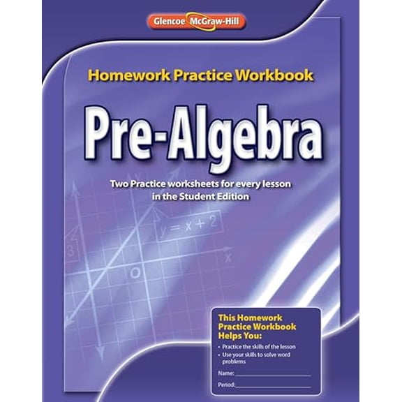 Pre-Owned Pre-Algebra Homework Practice Workbook (Paperback) 0078907403 9780078907401