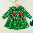 thumbnail image 4 of Zwiiyzr 0-2T Princess Dresses for Girls Santa Claus Long Sleeve Tutu Dress Green, 4 of 5