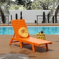 thumbnail image 3 of WestinTrends Malibu Outdoor Chaise Lounge Set of 2, All Weather Poly Lumber Patio Pool Lounge Chair with 5 Posistions Backrest, Orange, 3 of 9