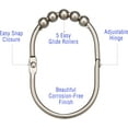 thumbnail image 3 of 2LB Depot Shower Curtain Rings - Set of 12 - Decorative Brushed Satin Nickel Finish - Easy Glide Rollers - Rustproof Stainless Steel - Shower Curtain Hooks, 3 of 7