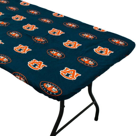 Auburn Tigers Tailgate Fitted Tablecloth, 33" x 33", Card Table 72" x 30", 6 ft table