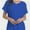 Royal Blue, variant on Women's V Neck T Shirts Casual Rolled Short Sleeve Side Split Summer Tops Loose Fit
